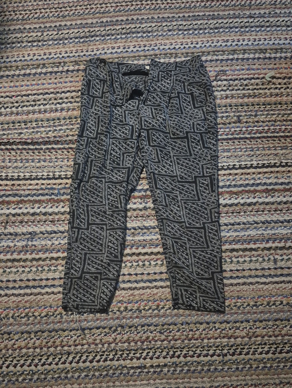Printed Black & Gray  Slim Fit Pants